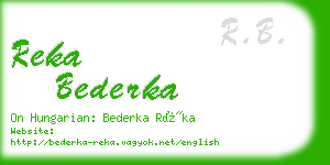 reka bederka business card